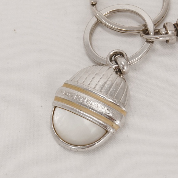 Montblanc MOP & platinum plated car moto house key ring accessory 03568 - Picture 3 of 5